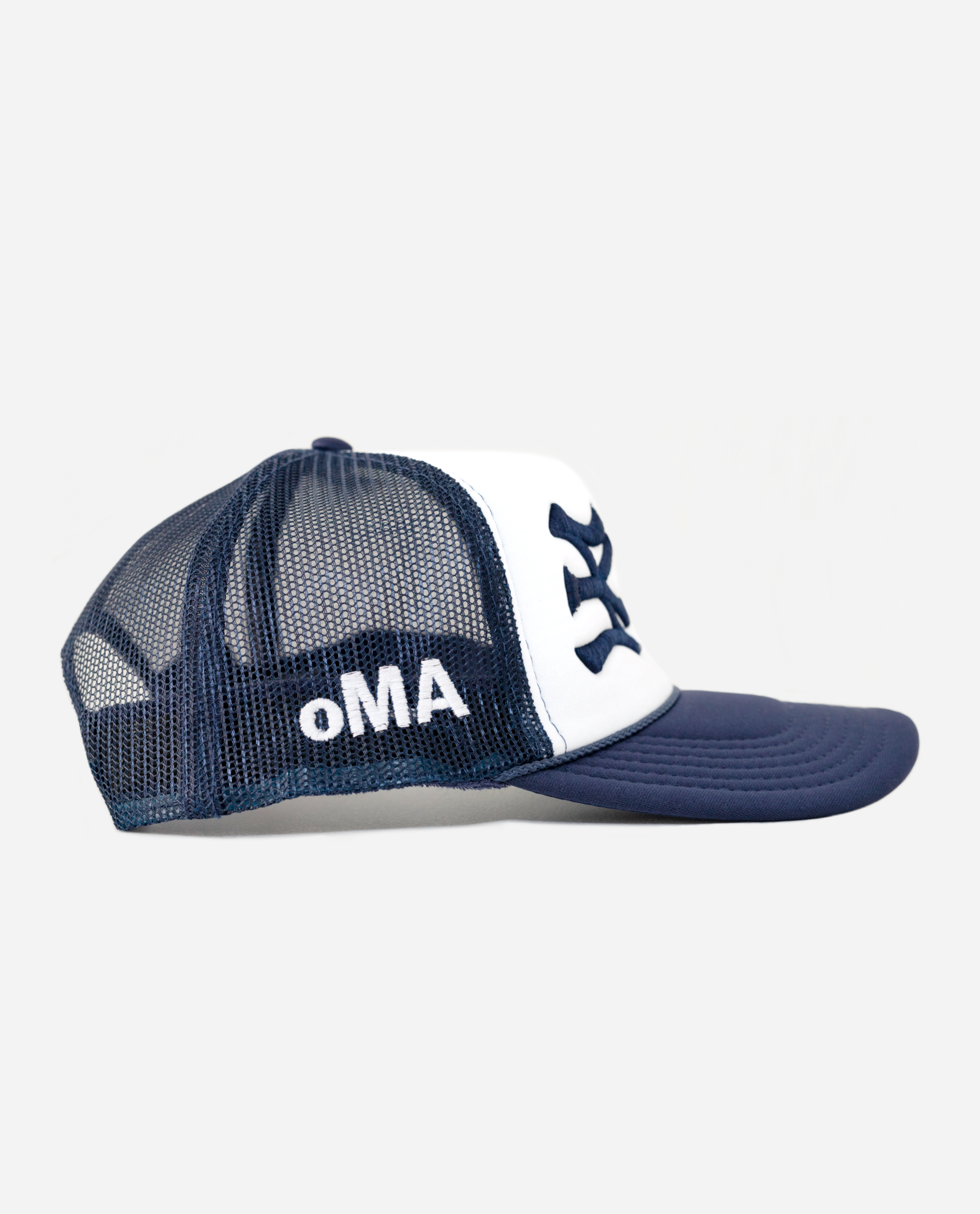 NY NY TRUCKER HAT (BLUE/WHITE)