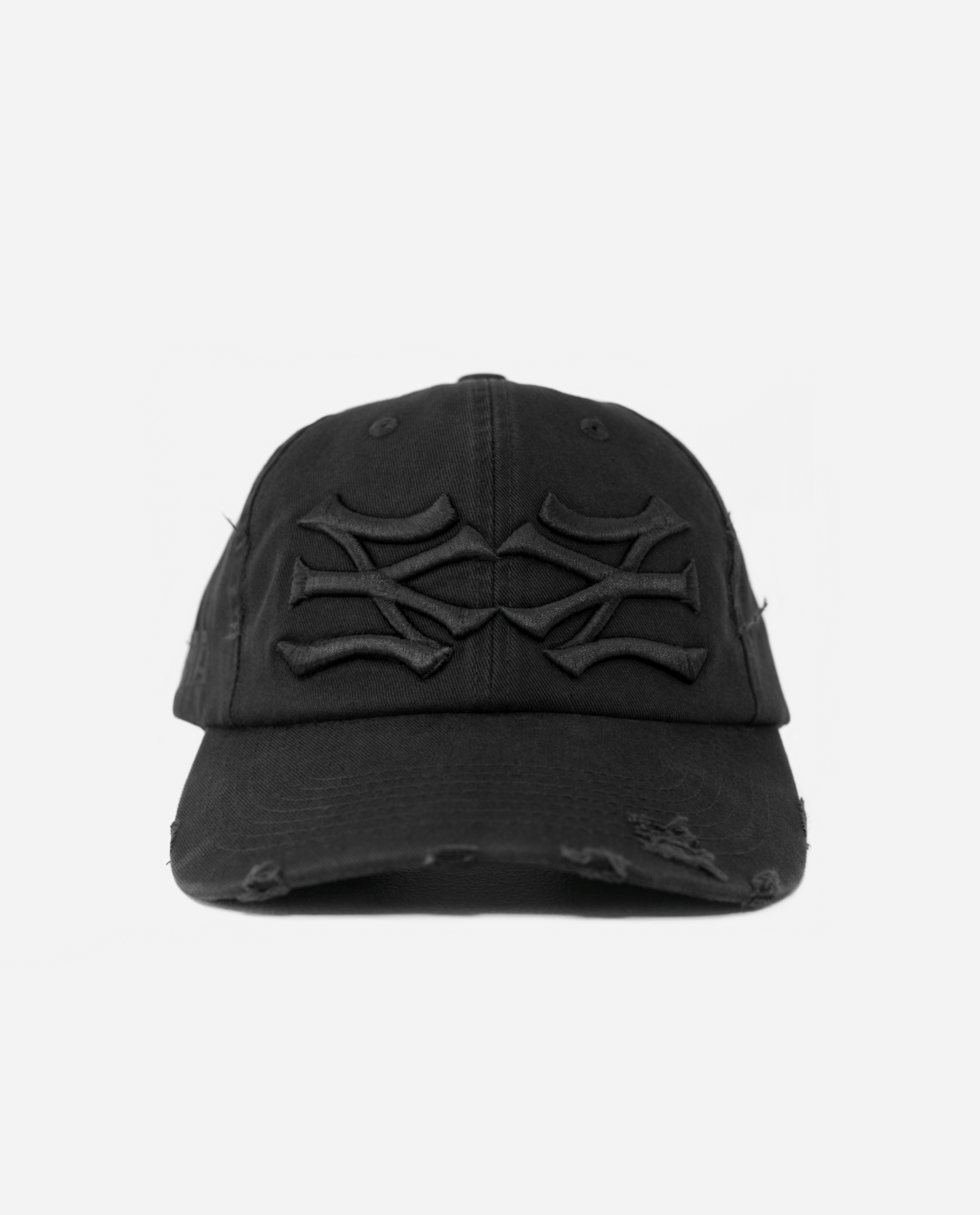 NY NY DISTRESSED HAT (TRIPLE BLACK)