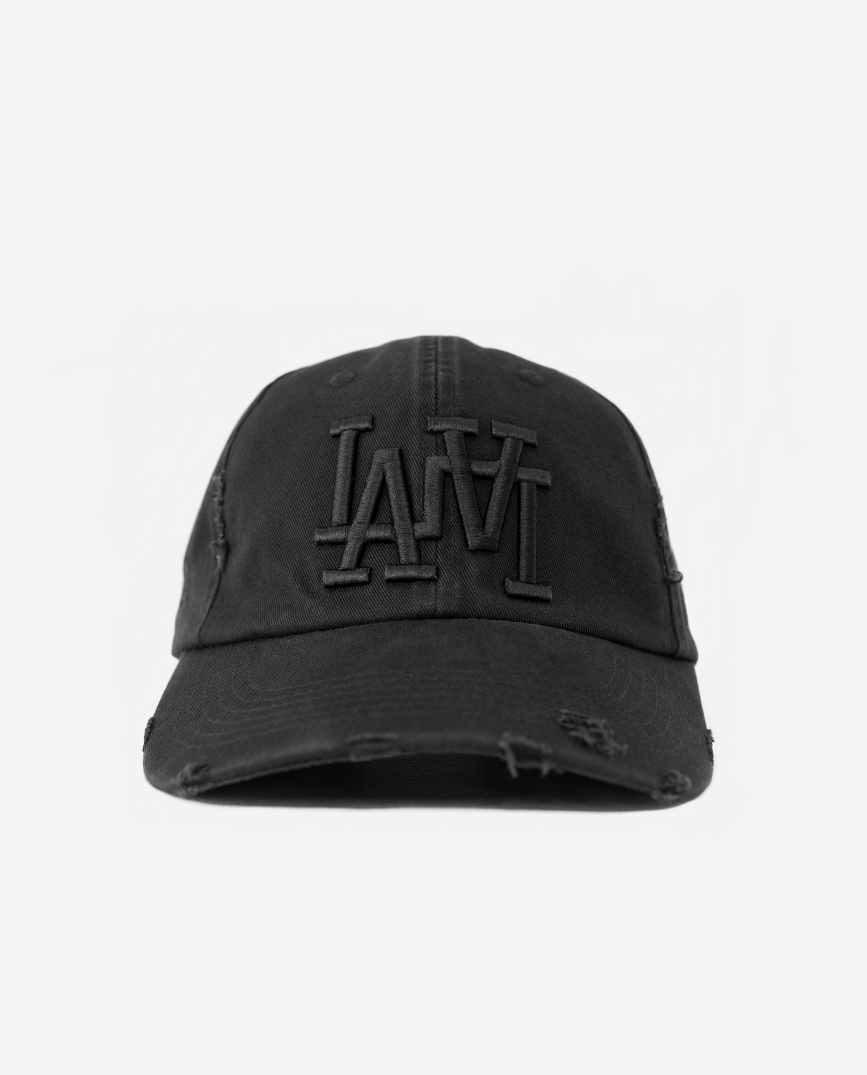 LA LA DISTRESSED HAT (TRIPLE BLACK)