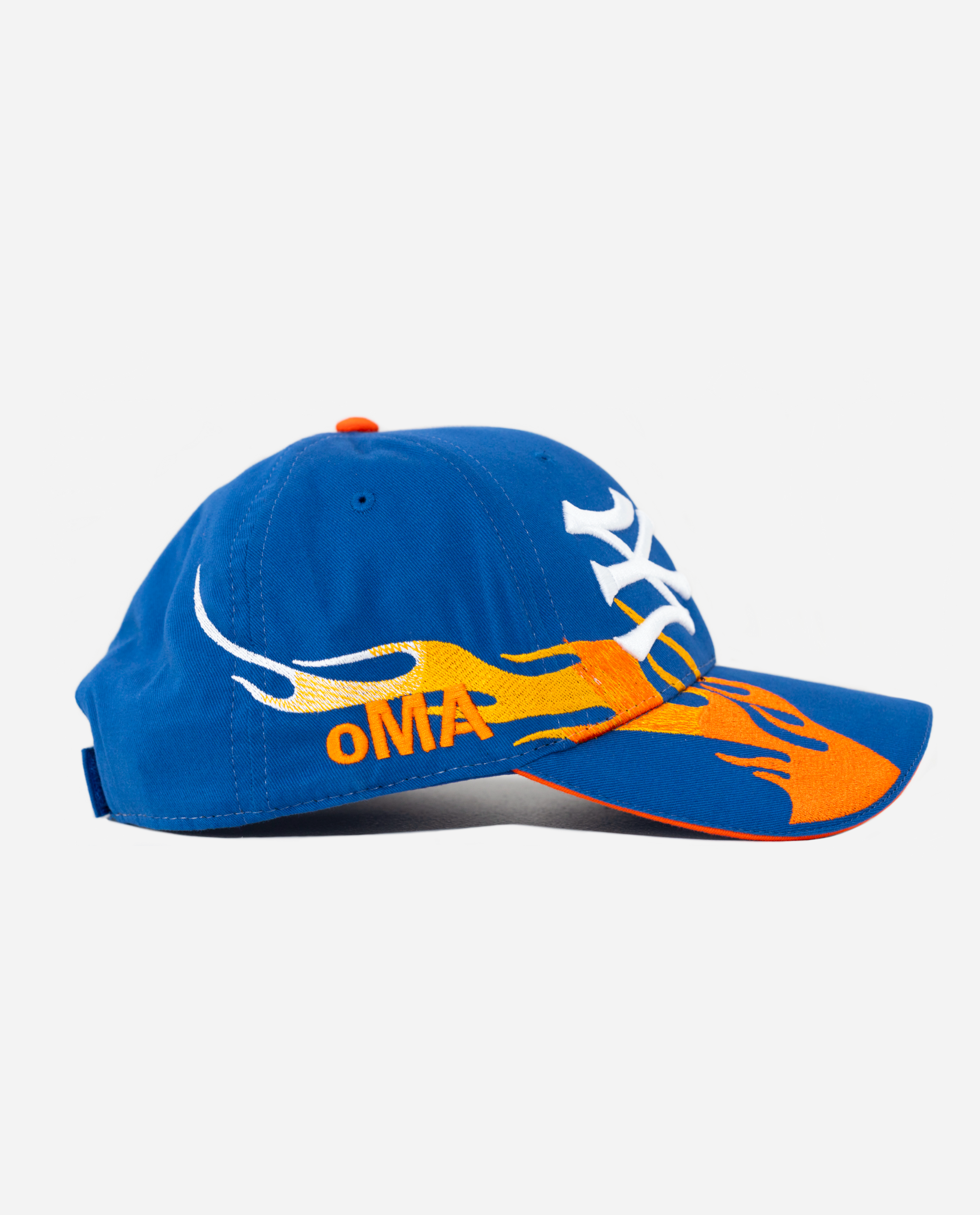 NY NY FLAME HAT (BLUE/ORANGE)