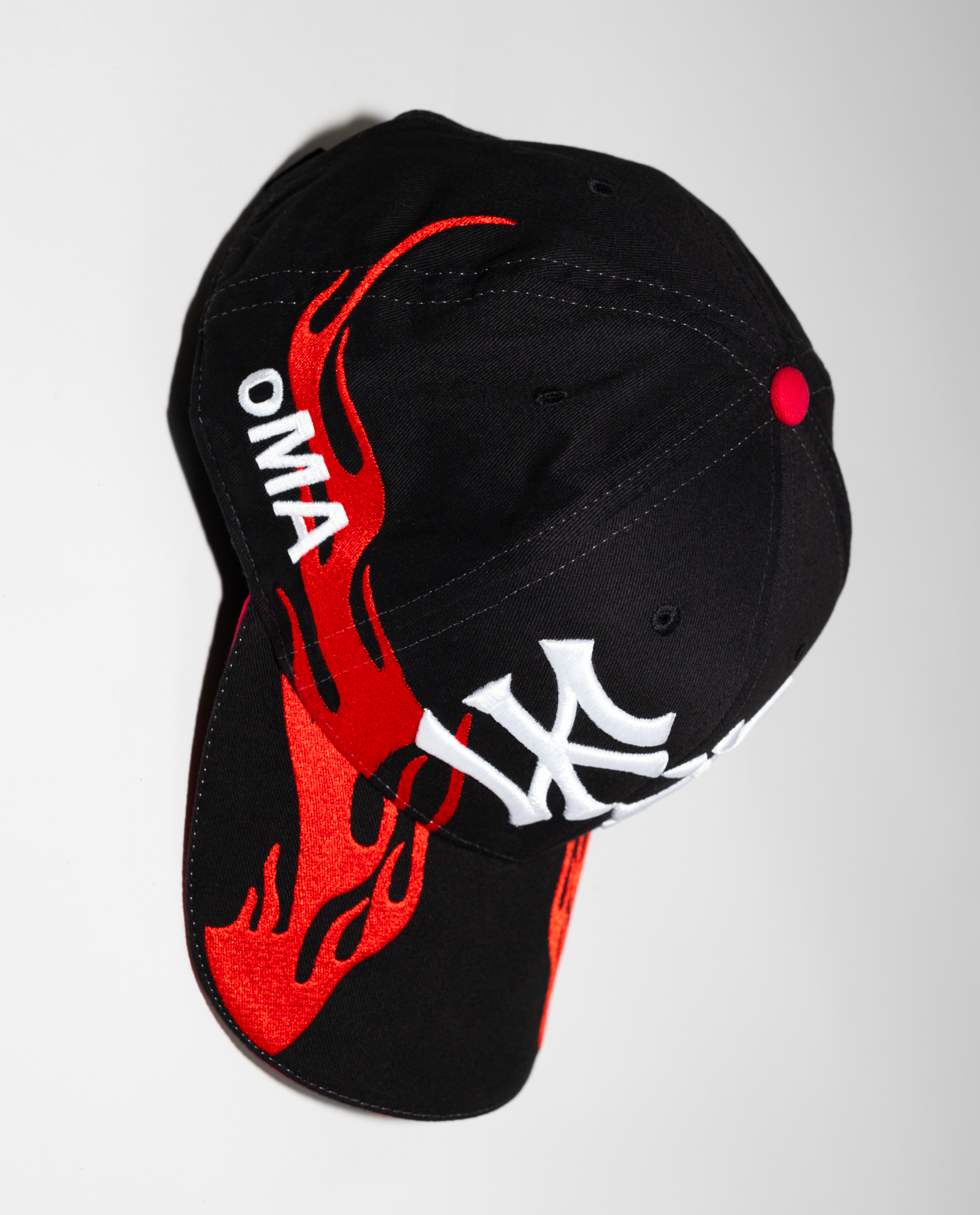 NY NY FLAME HAT (BLACK/RED)