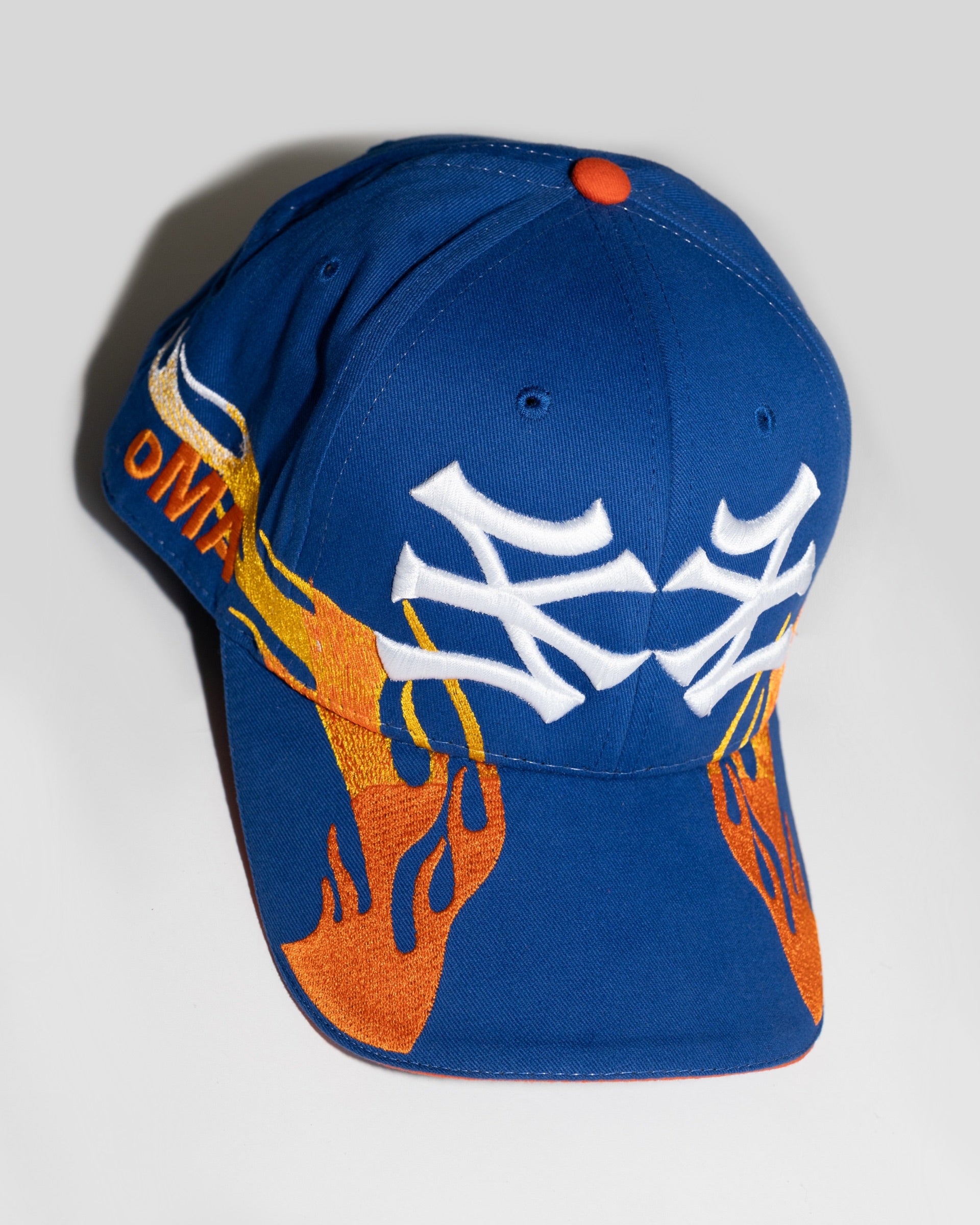 NY NY FLAME HAT (BLUE/ORANGE)