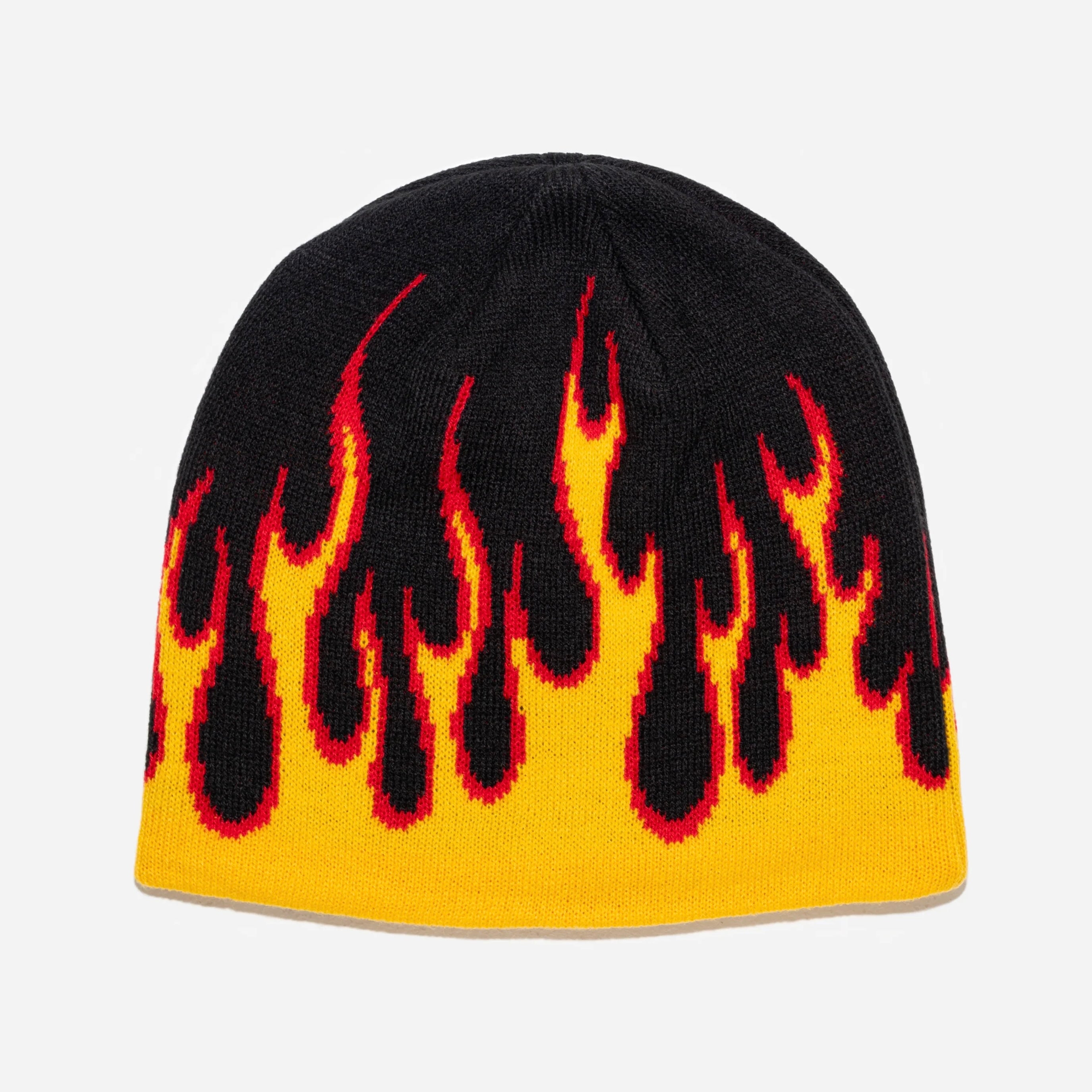 FLAME SKULL CAP (BLACK)